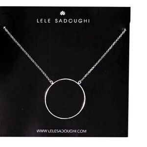 ✨Beautiful Delicate Rare Lele Sadoughi Silver Circle Necklace